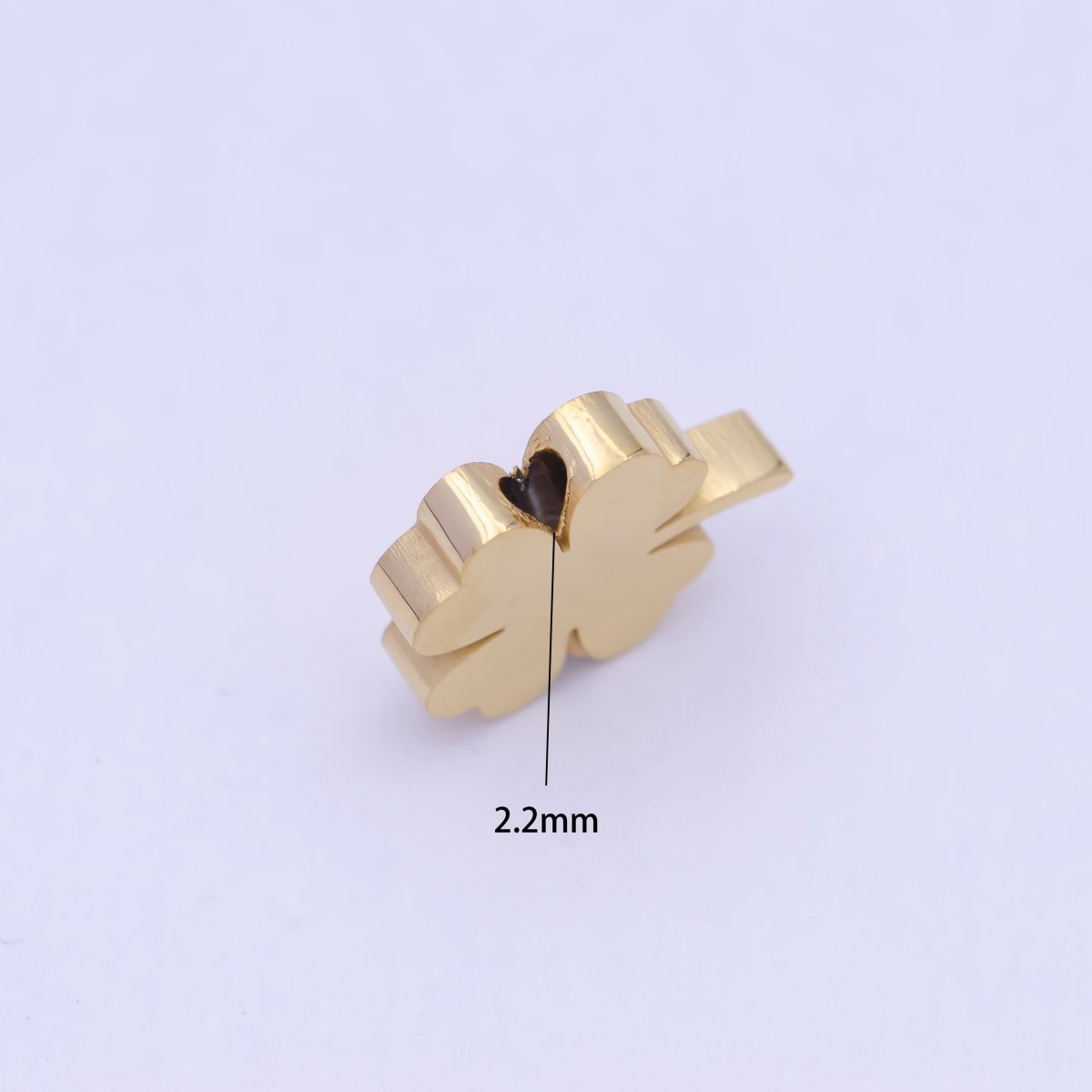 Lucky Clover Stainless Steel Beads. Minimalist Lucky Bead Jewelry Component For DIY Jewelry Making, W-843 W-844 - DLUXCA