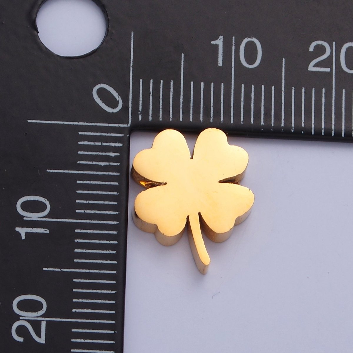 Lucky Clover Stainless Steel Beads. Minimalist Lucky Bead Jewelry Component For DIY Jewelry Making, W-843 W-844 - DLUXCA