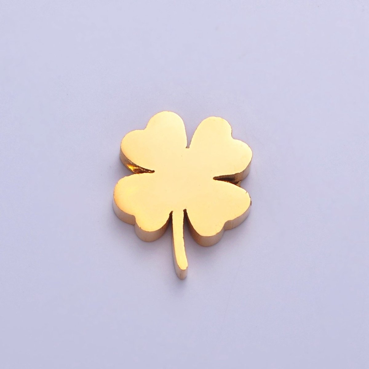 Lucky Clover Stainless Steel Beads. Minimalist Lucky Bead Jewelry Component For DIY Jewelry Making, W-843 W-844 - DLUXCA