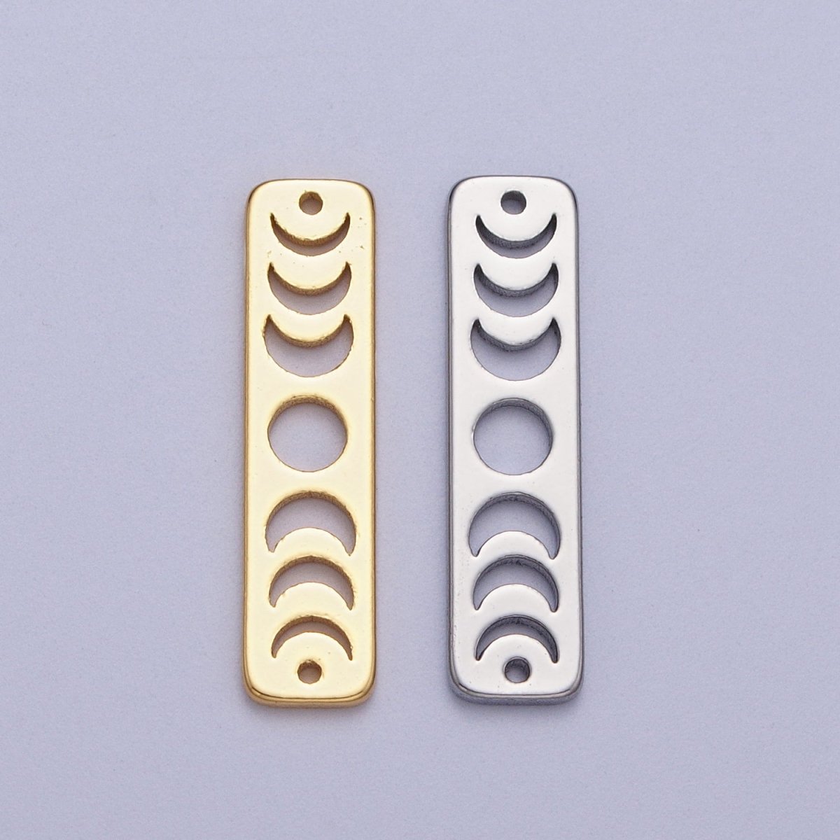 Lunar Crescent Moon Phases Celestial Bar Connector in Gold & Silver | AC054 AC055 - DLUXCA