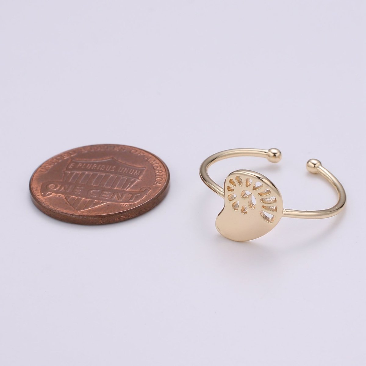 Mango 18k Gold Ring, Adjustable Gold Curb Ring, Simple Fruit Ring, Rip Wave Ring R-265 - DLUXCA