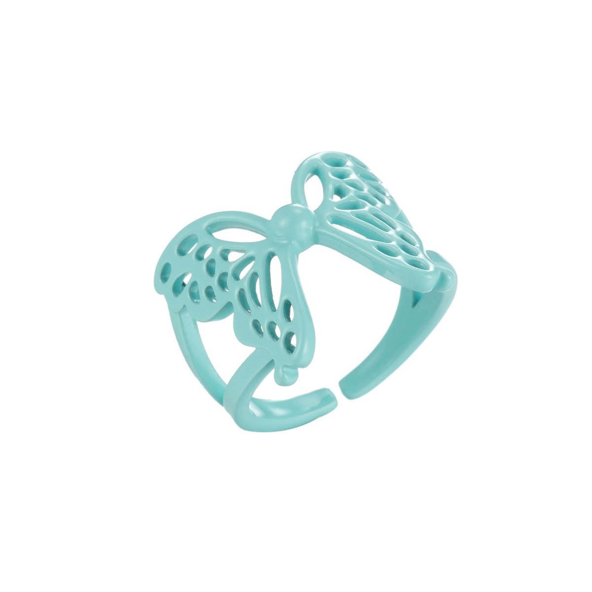 Mariposa Butterfly Ring Enamel Statement Jewelry Open Adjustable Ring Y2K Colorful Ring - DLUXCA