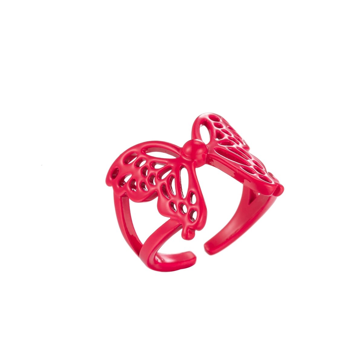 Mariposa Butterfly Ring Enamel Statement Jewelry Open Adjustable Ring Y2K Colorful Ring - DLUXCA