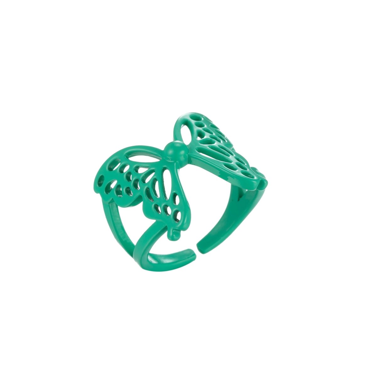 Mariposa Butterfly Ring Enamel Statement Jewelry Open Adjustable Ring Y2K Colorful Ring - DLUXCA