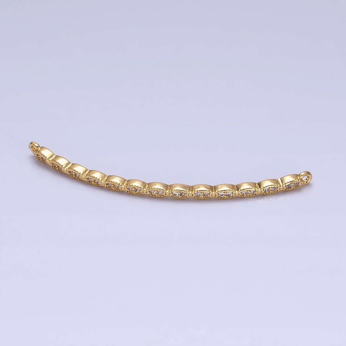 Marquise-Shaped Lined Micro Paved Clear CZ Link Connector in Gold & Silver | AA972 AA973 - DLUXCA