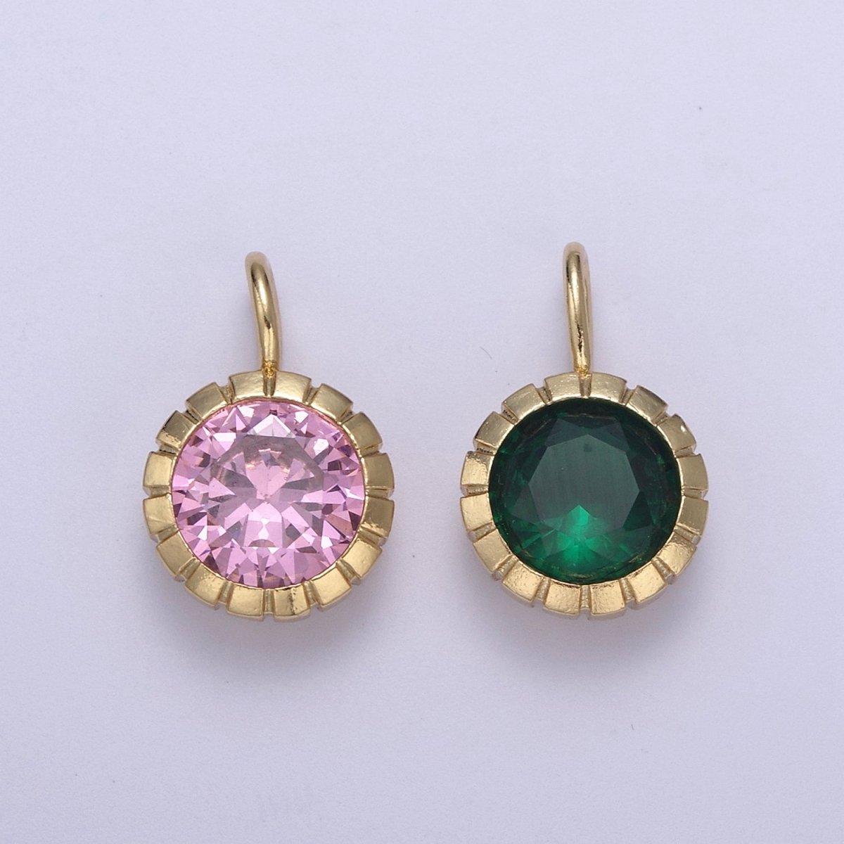 May / June Birthstone Pendant Add on Charm Dainty Cubic CZ Stone for Necklace Bracelet Supply H-495 H-496 - DLUXCA