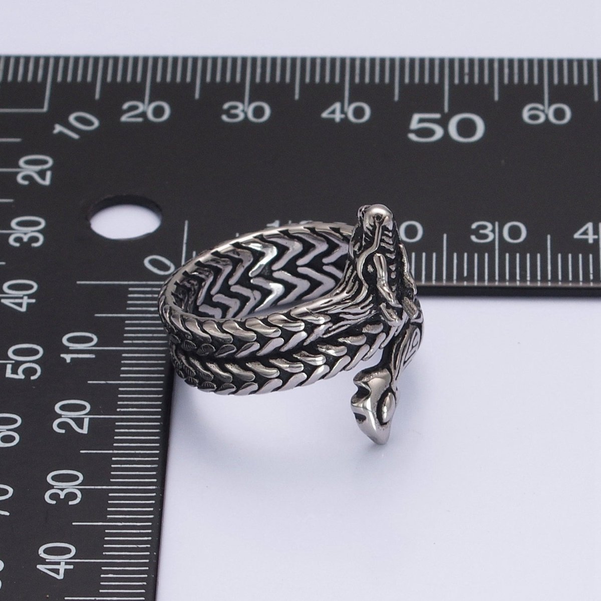 Men's Dragon Ring Silver Stainless Steel Punk Style Streetwear Biker Band S-065 S-066 S-229 S-230 - DLUXCA