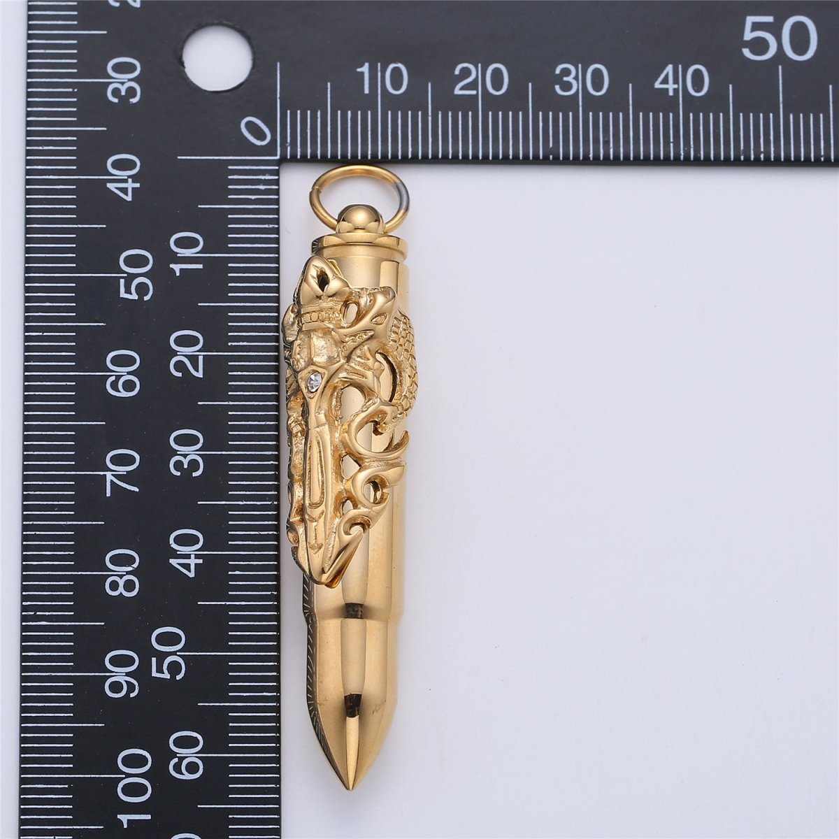 Mens Stainless Steel Dragon Bullet Pendant Necklaces Urn Ashes Necklace Supply for Cremation Memorial Keepsakes in Black Silver Gold Bullet E-662 E-693 E-694 - DLUXCA