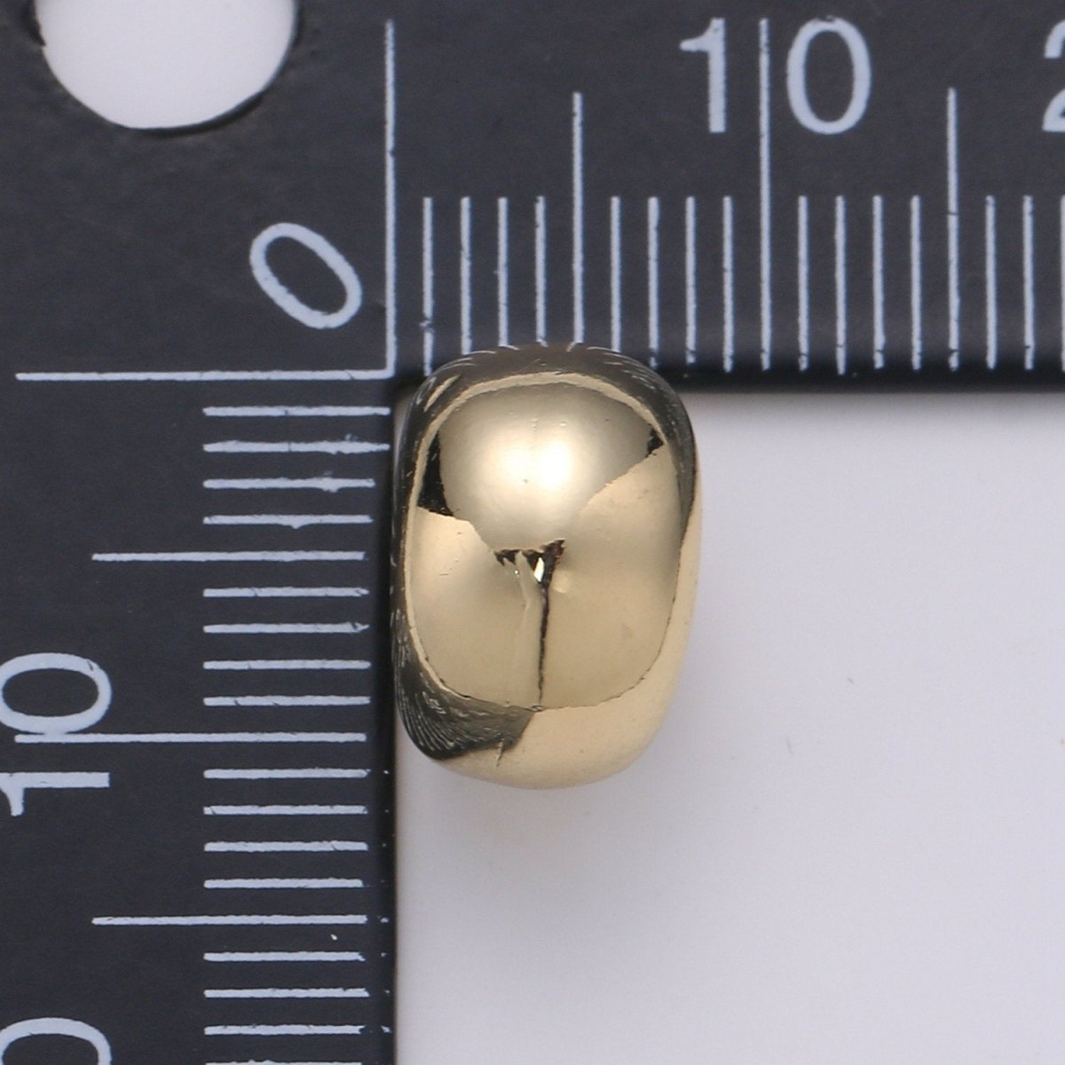 Metal Beads - Large Hole Beads - Gold Beads - Beads For Bracelet Leather - Tibetan Beads - 12x8mm - 6mm Hole B-374 - DLUXCA