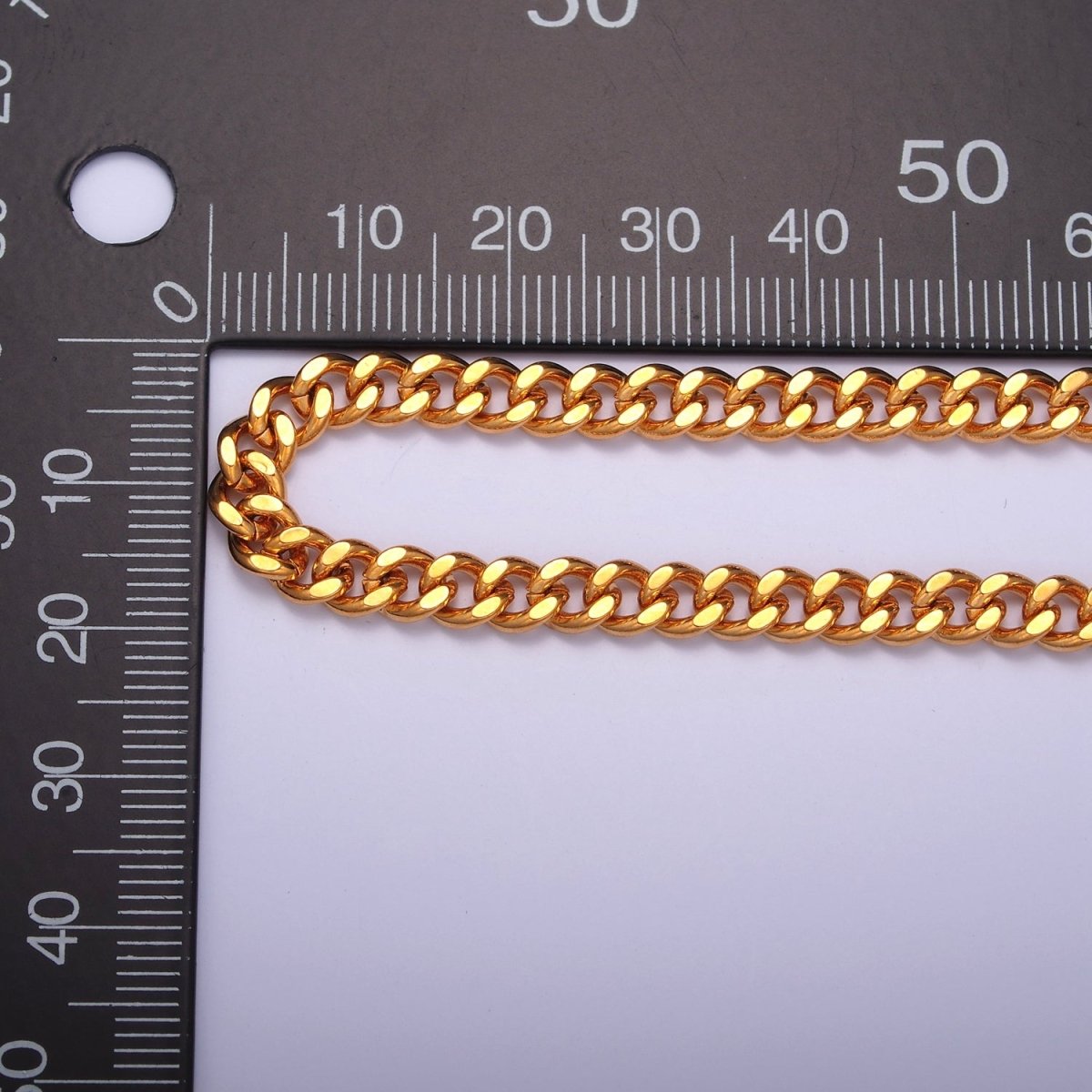 Miami Cuban Curb Link Unfinished Chain, 5mm 24k Gold Filled Chain 19.5 inch long | WA-1399 Clearance Pricing - DLUXCA