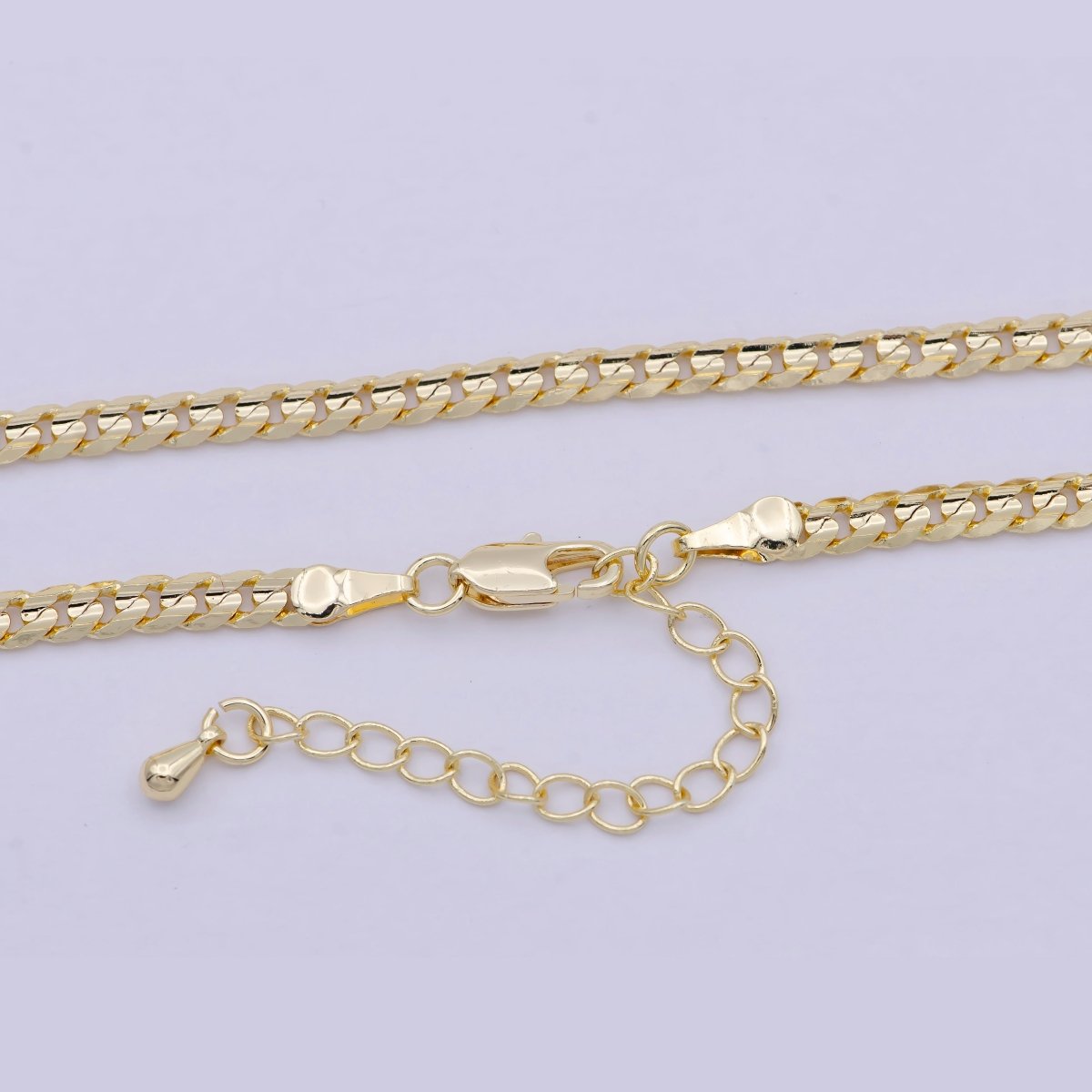 Miami Cuban Gold Curb Link Chain 3.4mm 18K Gold filled Chain Necklace• Gold Necklace Gold filled Layer Necklace | WA-830 Clearance Pricing - DLUXCA