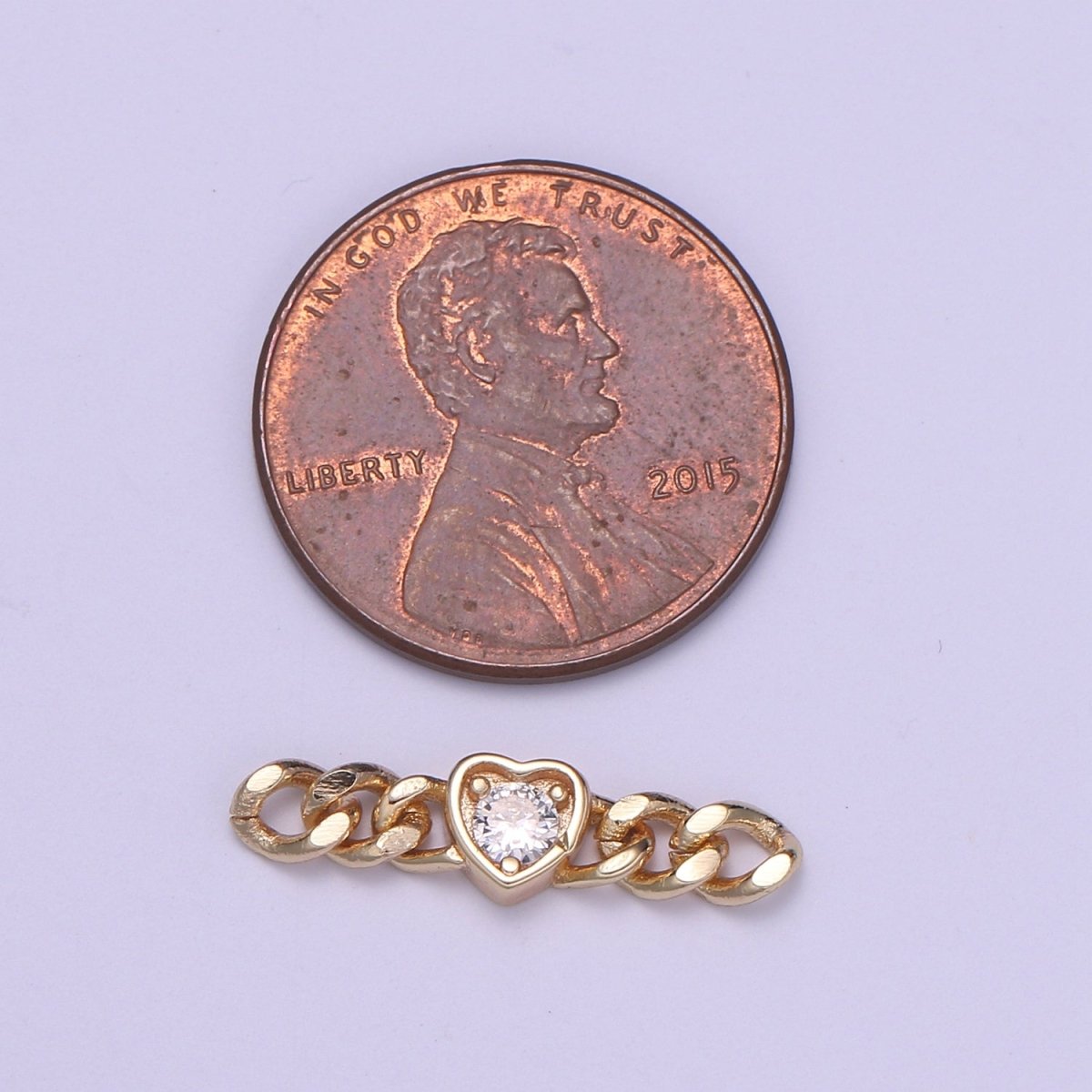 Miami Cuban Link Connector for Bracelet Necklace Jewelry Making Supply Heart Cubic Charm Connector for Statement Jewelry Making F-734 - DLUXCA