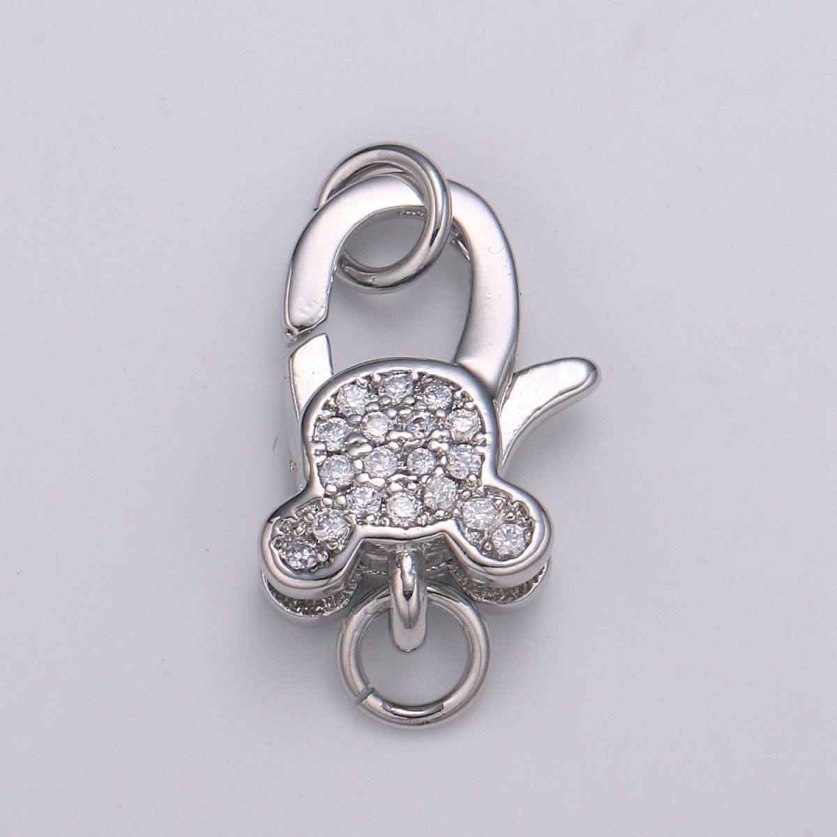 Mickey Pave Clasp 14k Gold Fill Pave Lobster Clasp, 20x11mm, Clear Pave Clasp for Necklace Bracelet End Clasp for Jewelry Making K-168 K-169 - DLUXCA