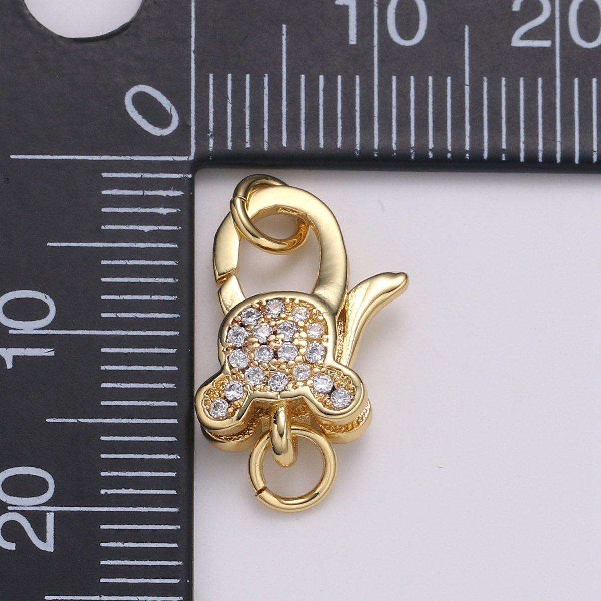 Mickey Pave Clasp 14k Gold Fill Pave Lobster Clasp, 20x11mm, Clear Pave Clasp for Necklace Bracelet End Clasp for Jewelry Making K-168 K-169 - DLUXCA