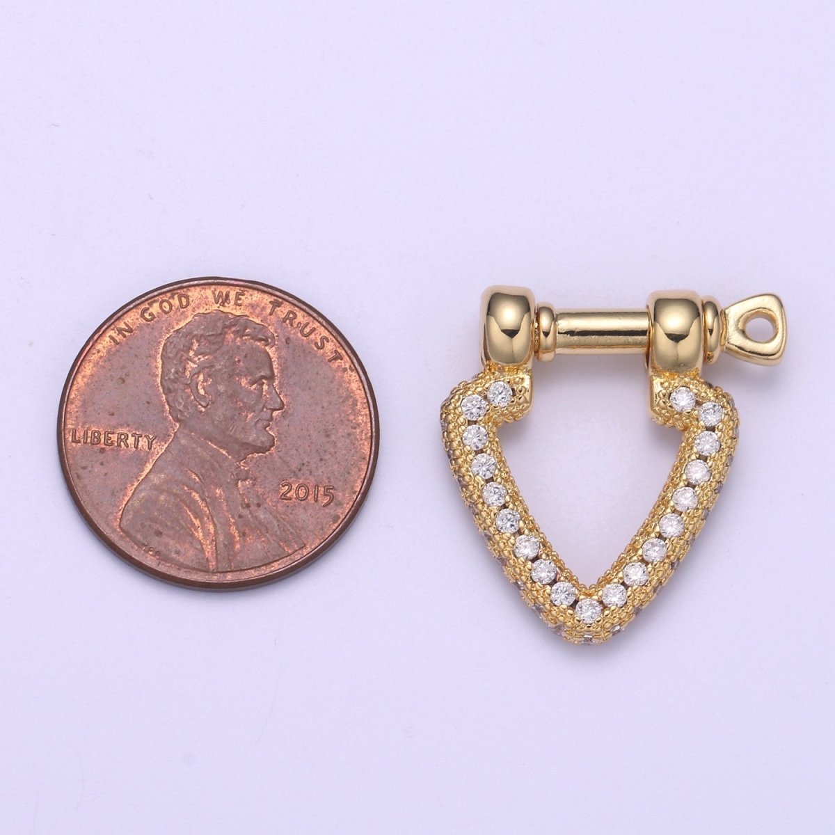 Micor pave Clasp Gold Filled Screw clasp lock, Anchor Shackle, Gold Triangle Cz Bracelet Necklace Clasp Sailor Bracelet Clasp Supply L-260 - DLUXCA