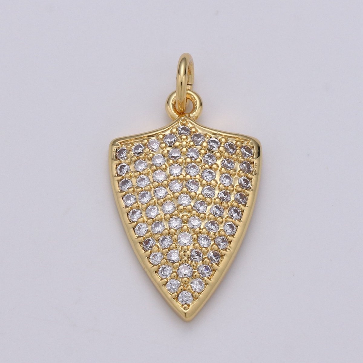 Micro Pave 14k Gold filled Dainty Shield Charm Medieval Knight Medallion Pendant for Necklace Earring Bracelet Charm D-417 D-418 - DLUXCA