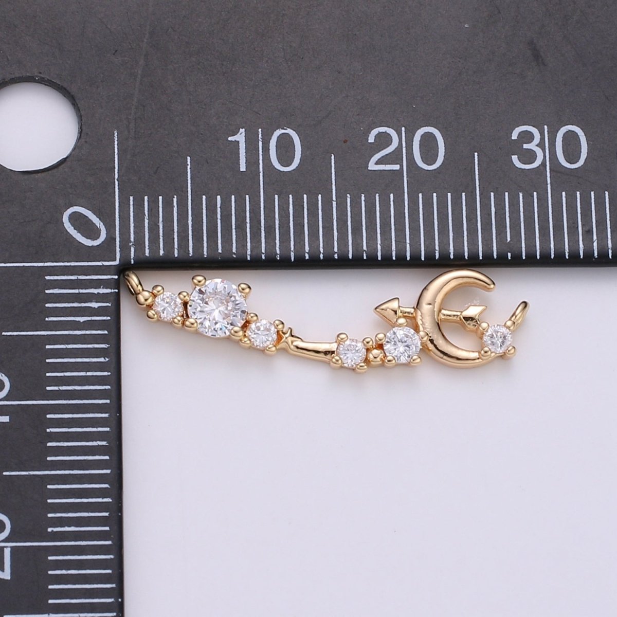 Micro Pave 18k Gold Filled Link Connector Dainty moon Charm crescent moon Connector for Bracelet Necklace Jewelry Making Supply F-548 - DLUXCA