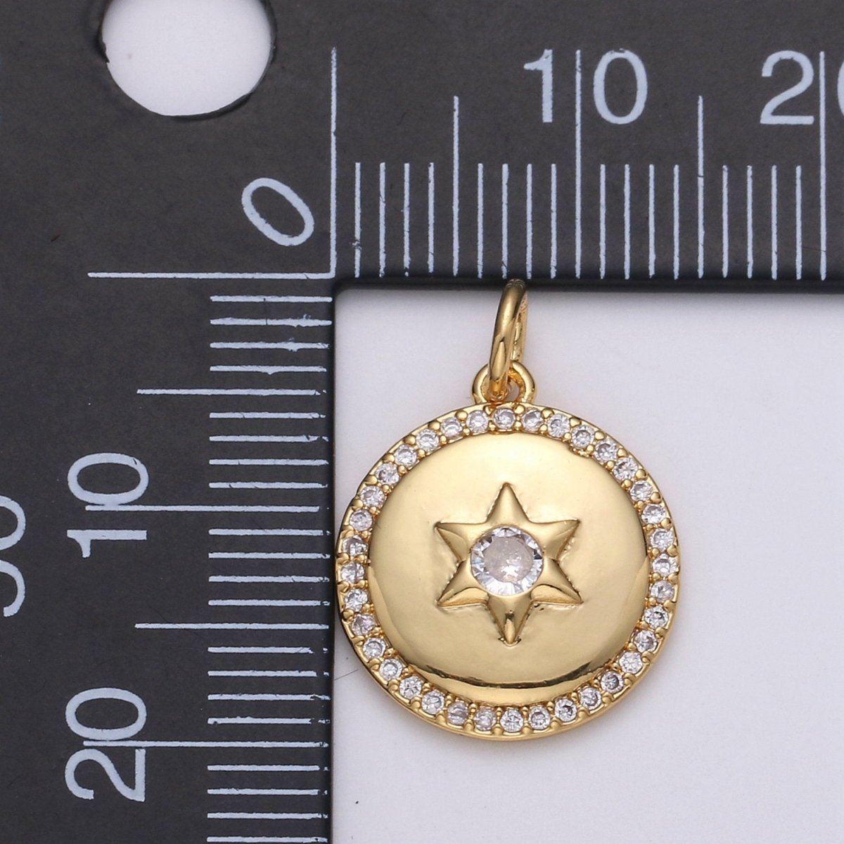 Micro Pave Celestial Jewelry Gold Star Charm Jewelry Making Supply 24K Gold Filled Findings D-407 D-408 - DLUXCA