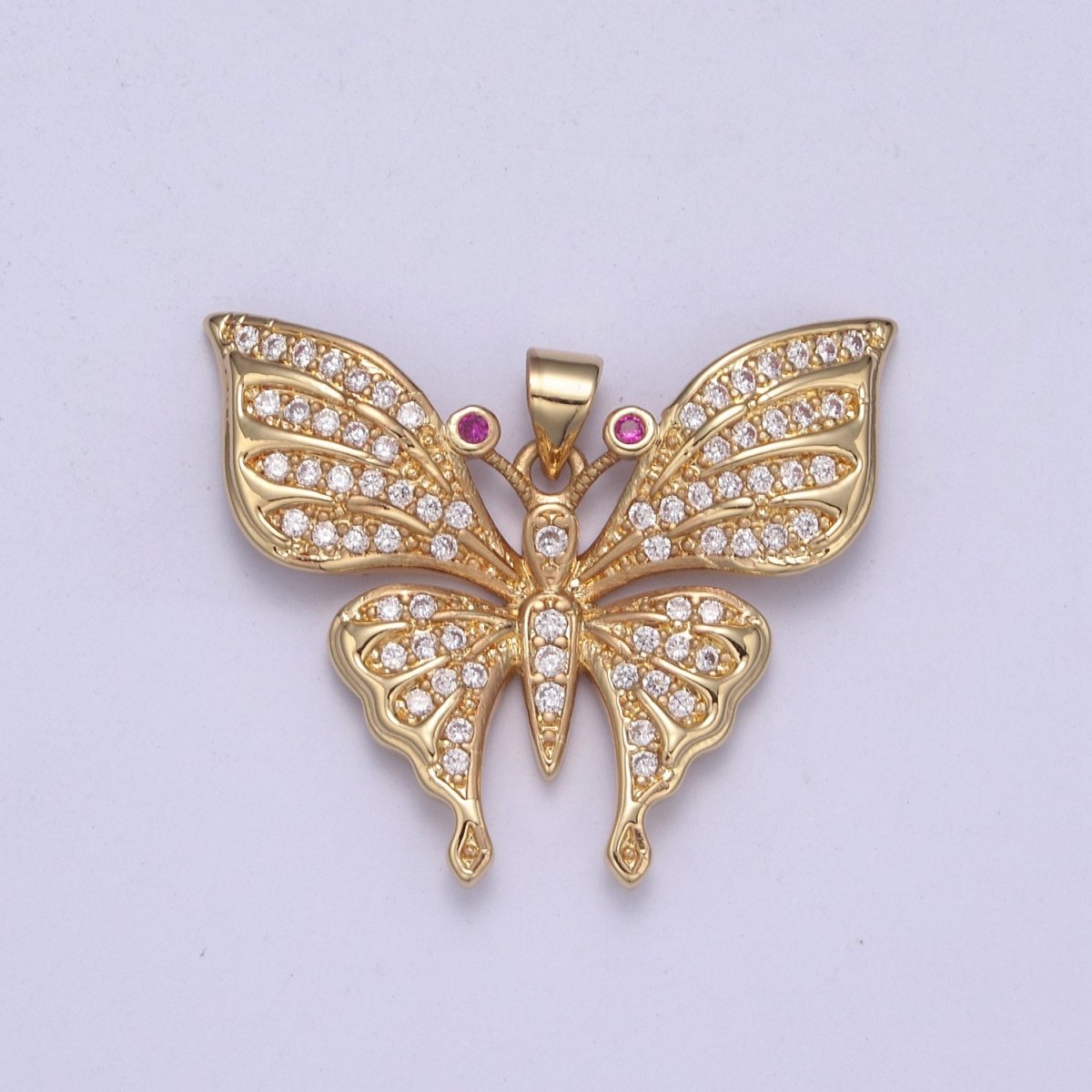 Micro pave Cubic Zirconia Gold Filled Butterfly Charm Mariposa Butterfly Pendant DIY Jewelry Accessories H-504 H-505 - DLUXCA
