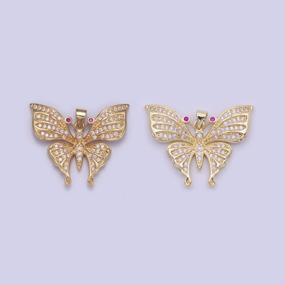 Micro pave Cubic Zirconia Gold Filled Butterfly Charm Mariposa Butterfly Pendant DIY Jewelry Accessories H-504 H-505 - DLUXCA