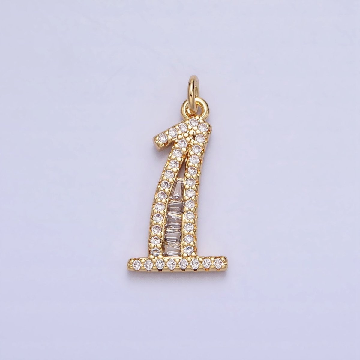 Micro Pave CZ Numbering Charms Pave Dangle Gold Filled Over Brass Number Charms Women Pave Number Findings Number 0-9 Charms AC519 - AC528 - DLUXCA