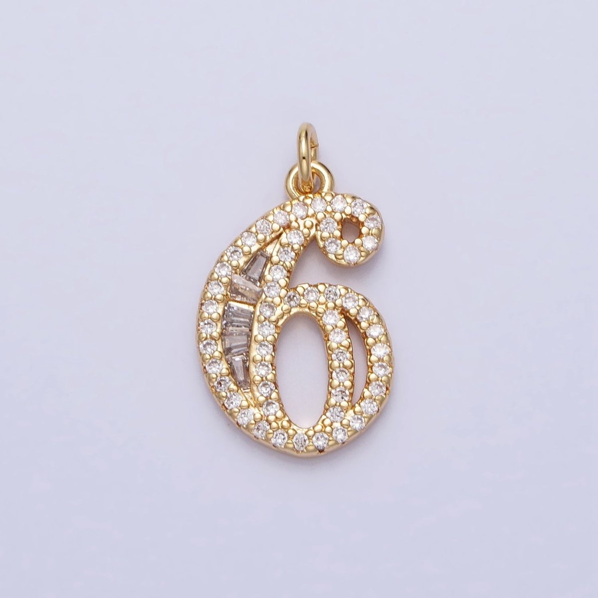 Micro Pave CZ Numbering Charms Pave Dangle Gold Filled Over Brass Number Charms Women Pave Number Findings Number 0-9 Charms AC519 - AC528 - DLUXCA
