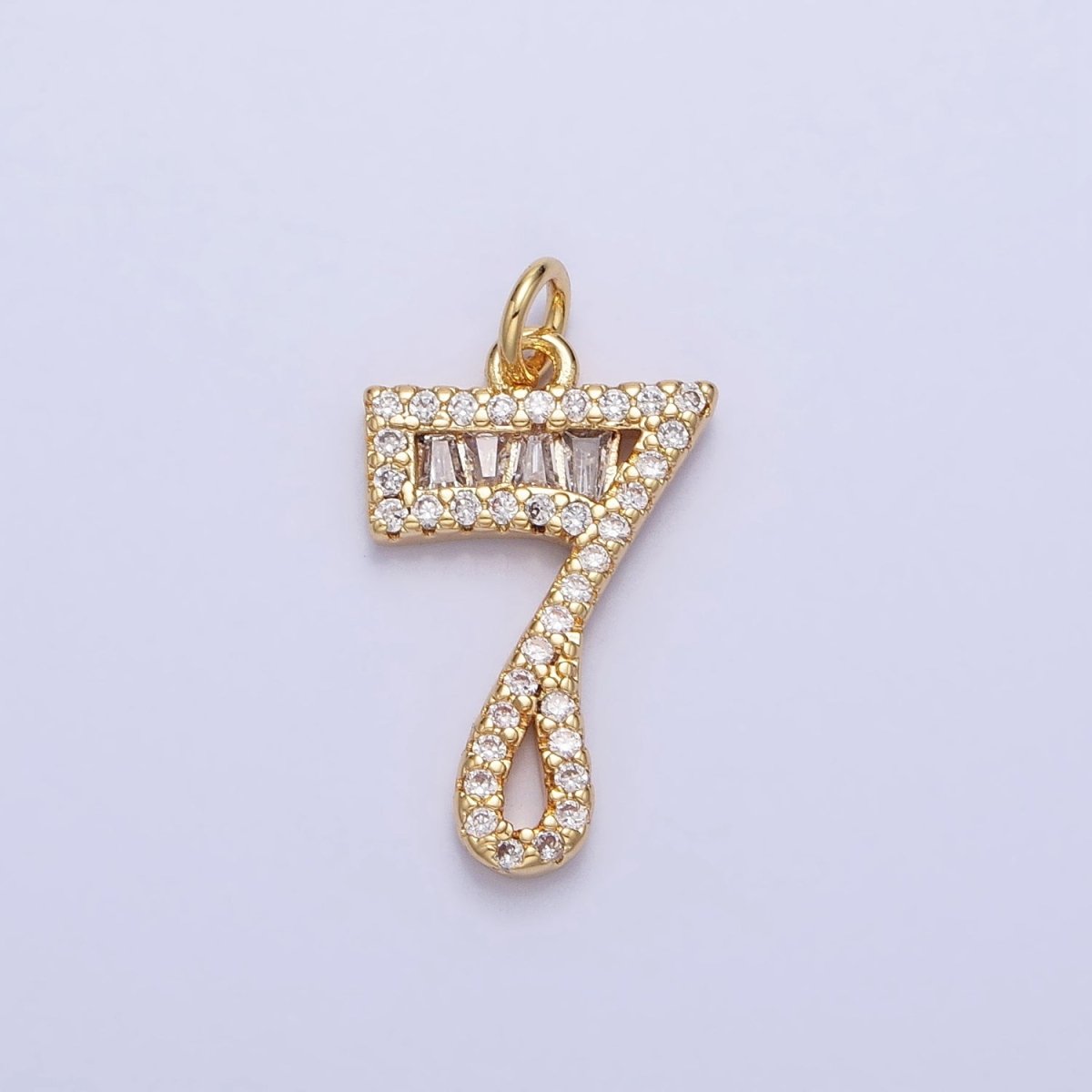 Micro Pave CZ Numbering Charms Pave Dangle Gold Filled Over Brass Number Charms Women Pave Number Findings Number 0-9 Charms AC519 - AC528 - DLUXCA