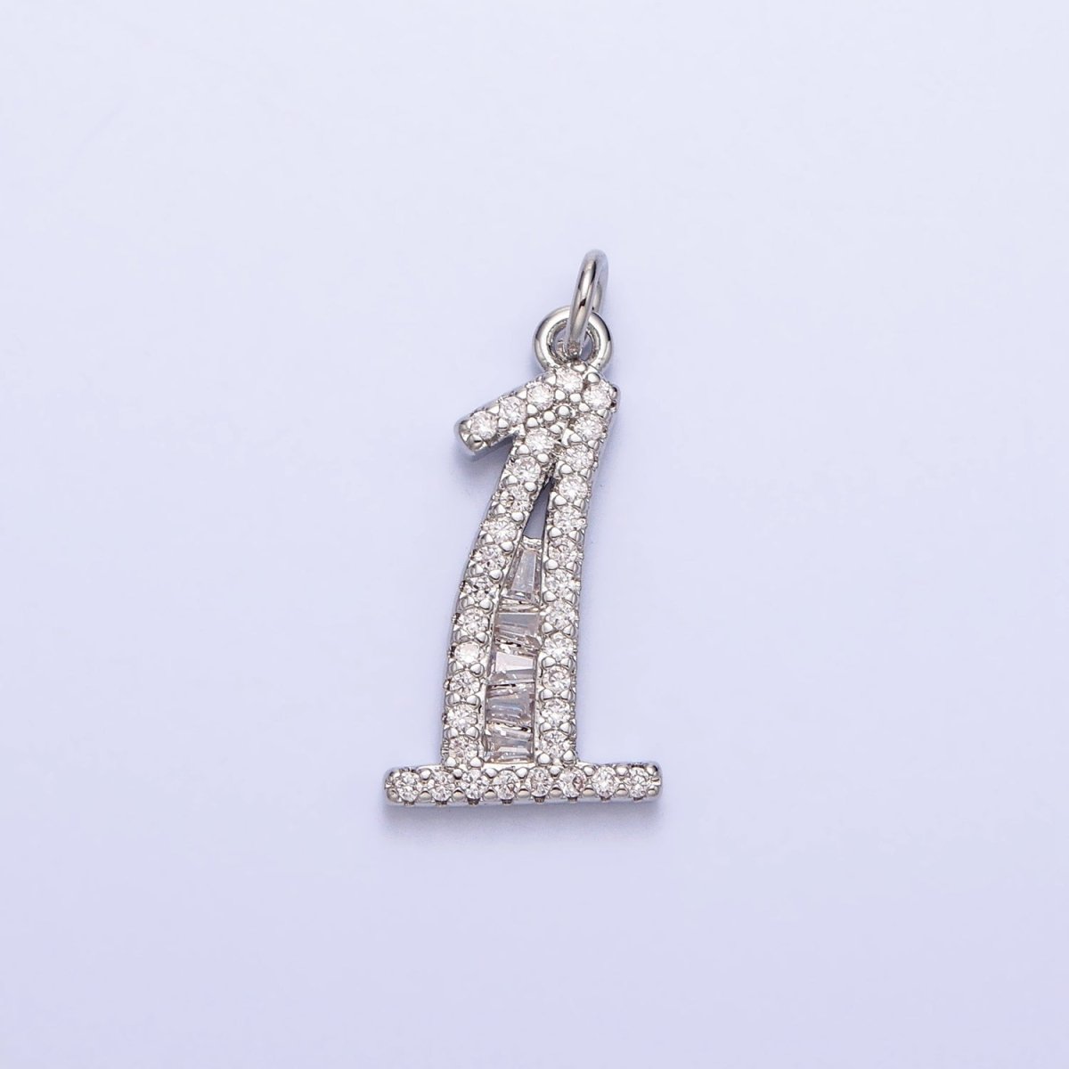 Micro Pave CZ Numbering Charms Pave Dangle Silver Number Charms Women Pave Number Findings Number 0-9 Charms AC529 - AC538 - DLUXCA