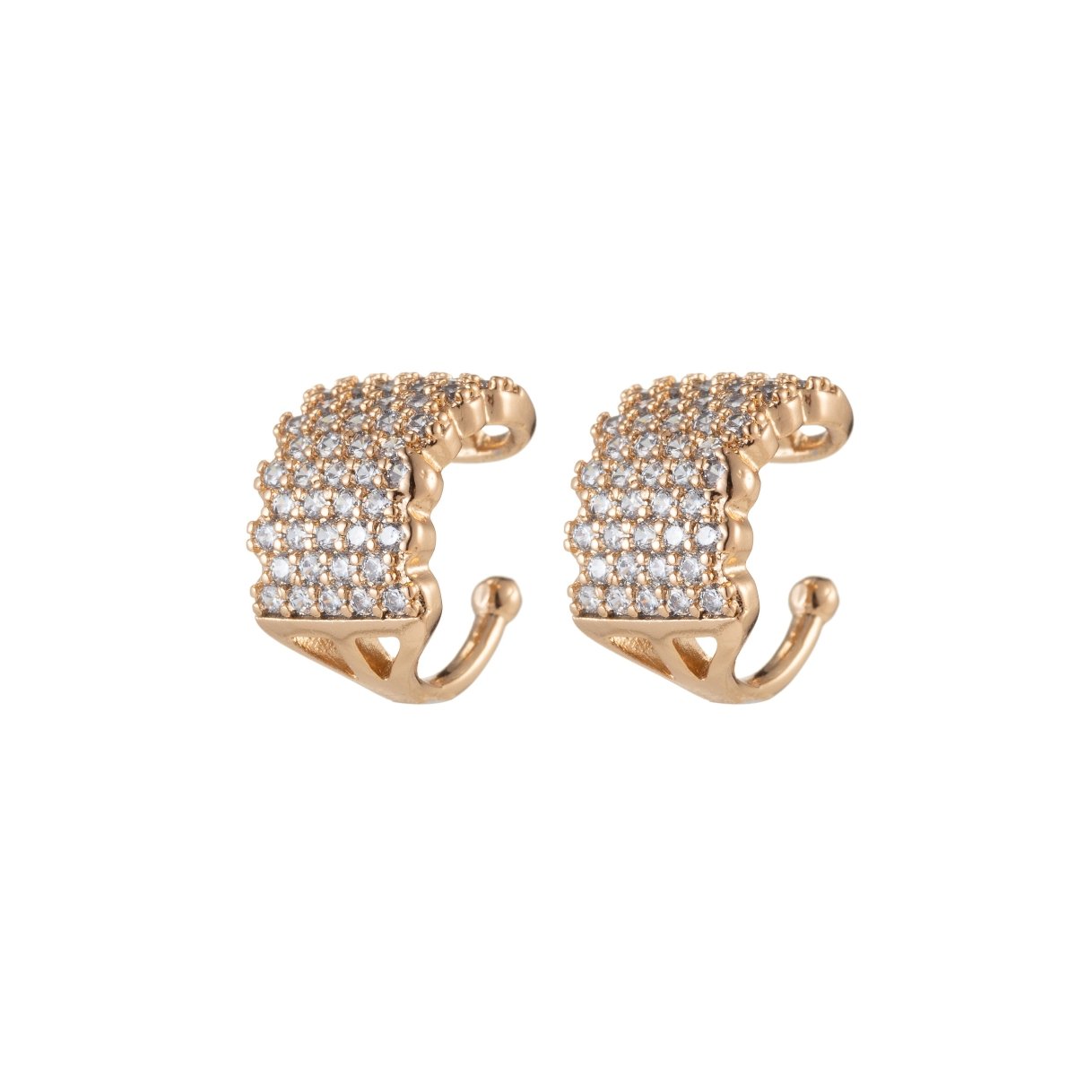 Micro Pave gold ear cuff, Dainty cuff, Conch cz ear cuff, Huggie earcuff, Non pierced cz ear cuff, Dainty ear cuff, Gold ear cuff, Conch cz AI-049 - DLUXCA