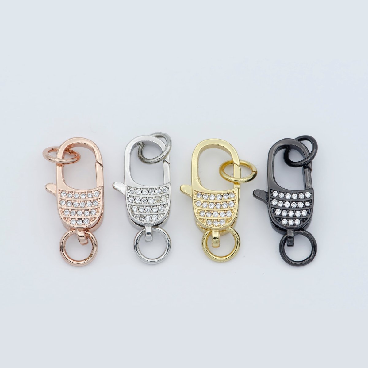 Micro Pave Gold Filled CZ Lobster Clasp End Clasp For DIY Jewelry Making Necklace Bracelet Anklet L-301~L-304 - DLUXCA