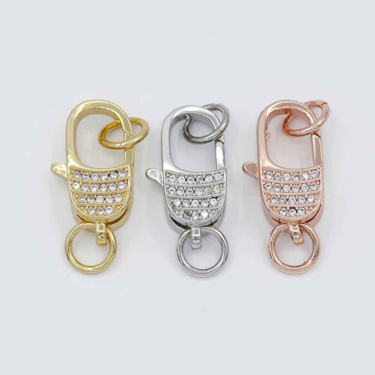 Micro Pave Gold Filled CZ Lobster Clasp End Clasp For DIY Jewelry Making Necklace Bracelet Anklet L-301~L-304 - DLUXCA