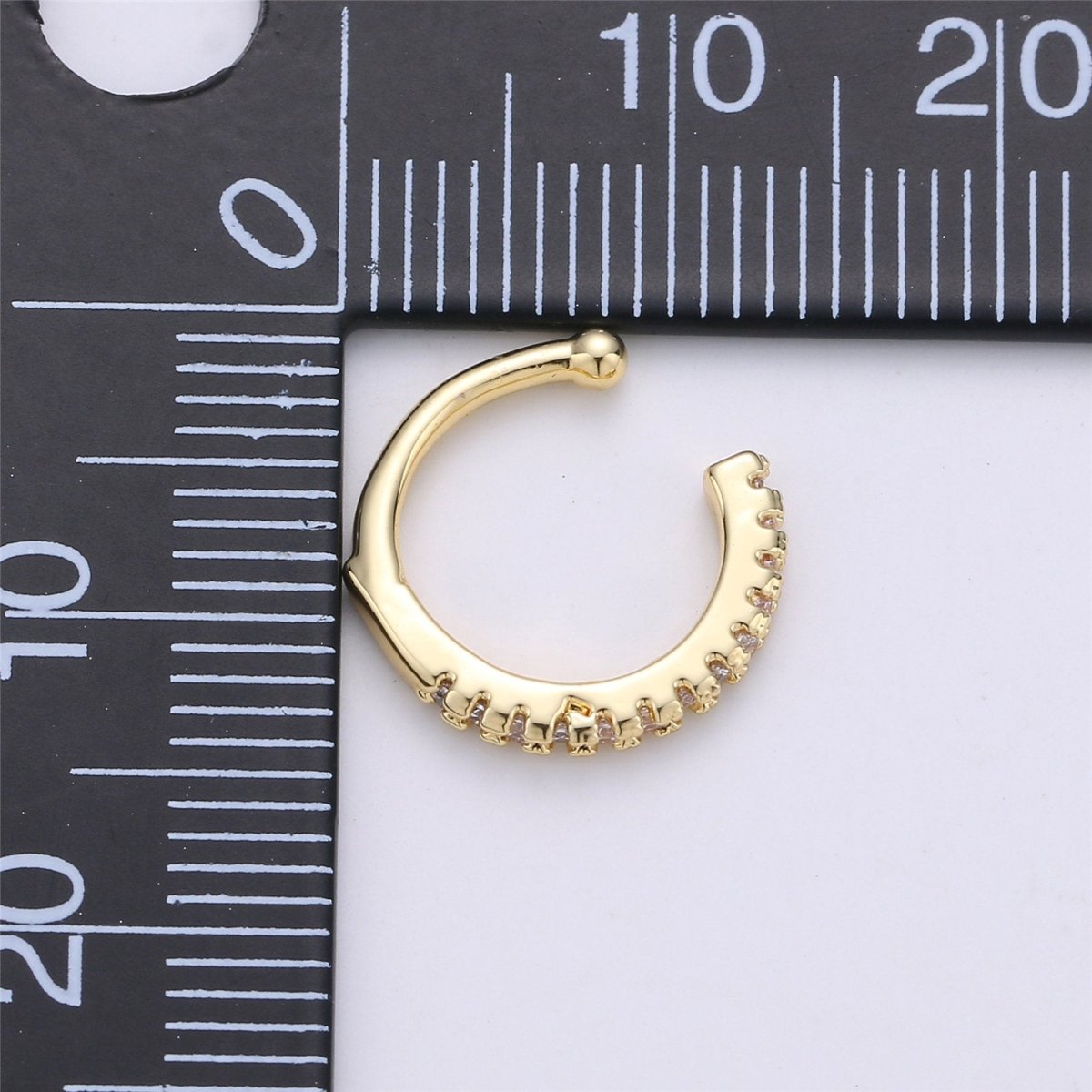 Micro Pave Gold Filled Earring Simple Ear Cuff, delicate ear cuff, ear cuff no piercing, gold ear cuff, ear cuff, gold ear cuff AI-131 - DLUXCA