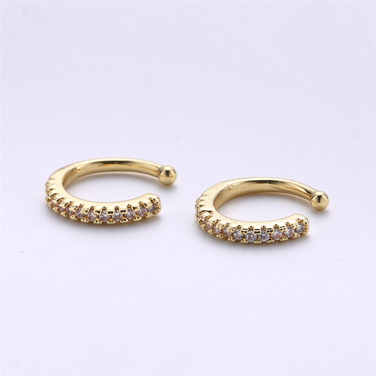 Micro Pave Gold Filled Earring Simple Ear Cuff, delicate ear cuff, ear cuff no piercing, gold ear cuff, ear cuff, gold ear cuff AI-131 - DLUXCA