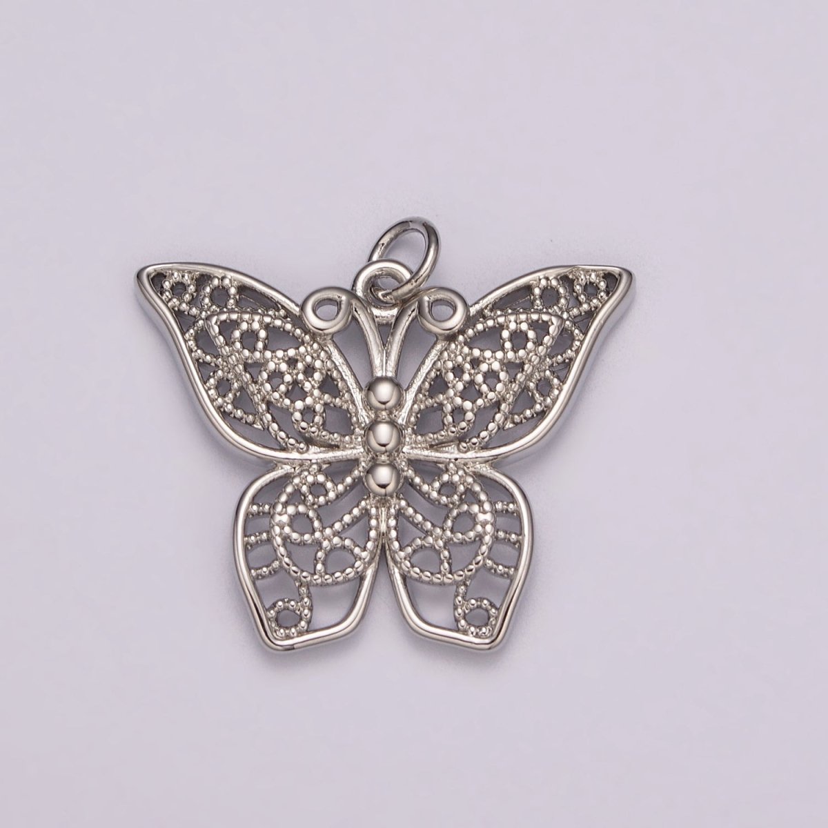 Micro Pave Gold Monarch Charm, Bracelet, Necklace, Earring Pendant Butterfly Charm N-162 N-163 - DLUXCA