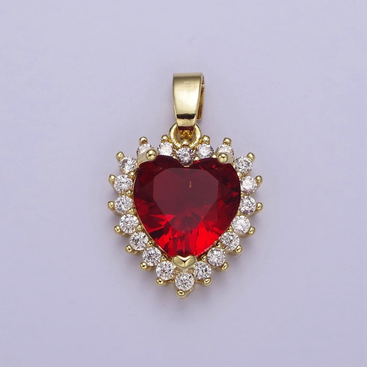 Micro Pave Heart CZ Pendant Charm For Jewelry Necklace Making, J-541 J-543 J-544 J-546 - DLUXCA