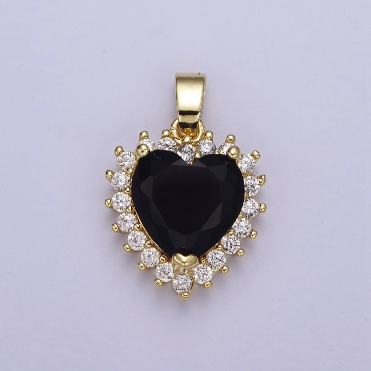 Micro Pave Heart CZ Pendant Charm For Jewelry Necklace Making, J-541 J-543 J-544 J-546 - DLUXCA
