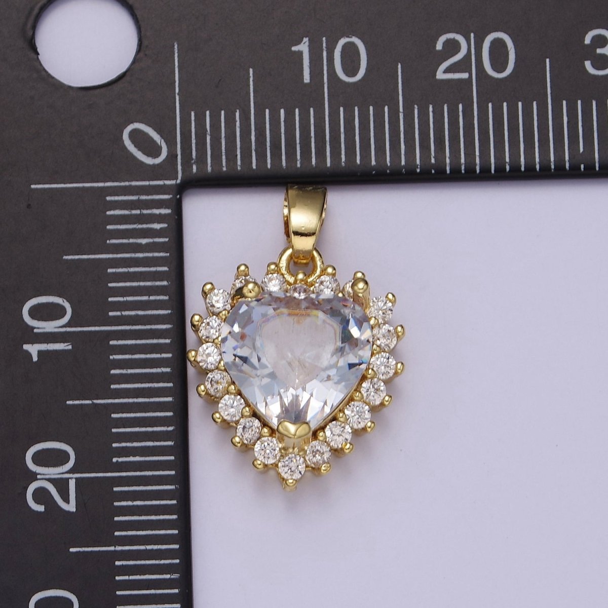 Micro Pave Heart CZ Pendant Charm For Jewelry Necklace Making, J-541 J-543 J-544 J-546 - DLUXCA
