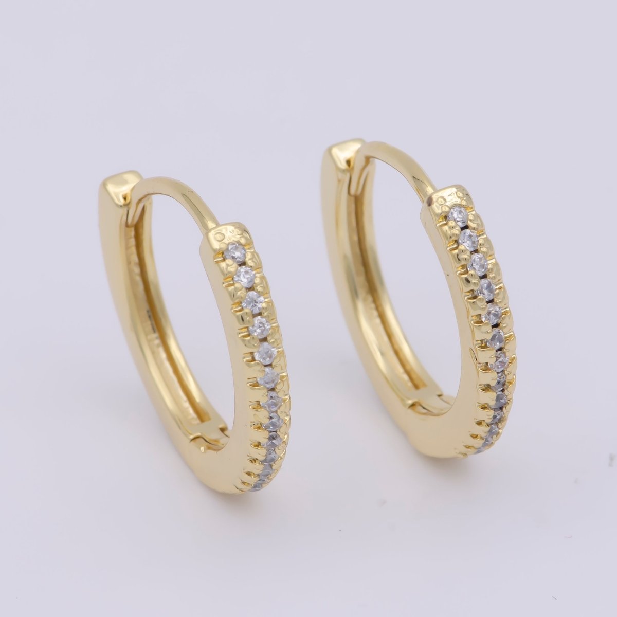 Micro Pave Huggie Earrings Gold / Silver Huggie Hoops • Minimalist Gold Earrings • Perfect Gift for Her T-016 - DLUXCA
