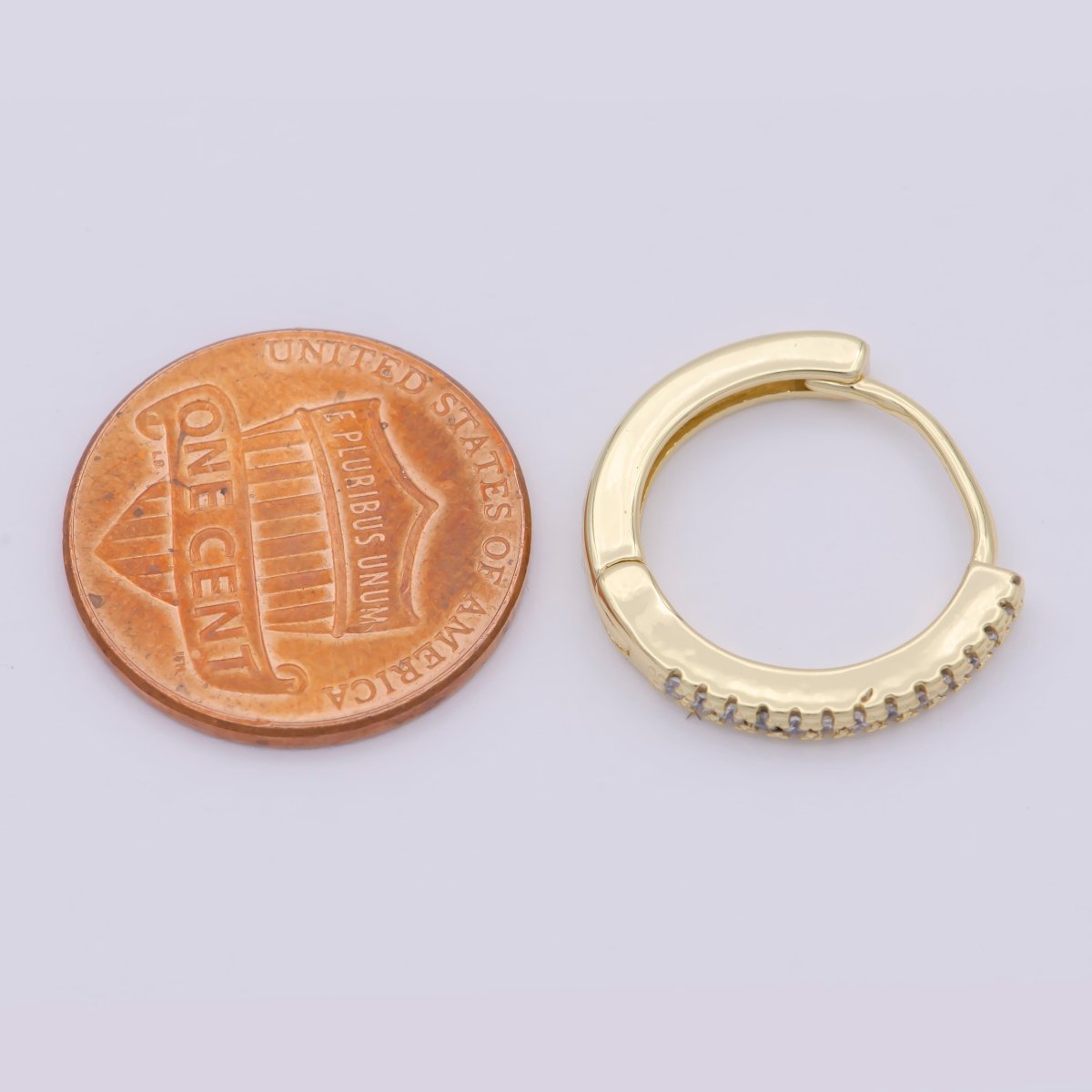 Micro Pave Huggie Earrings Gold / Silver Huggie Hoops • Minimalist Gold Earrings • Perfect Gift for Her T-016 - DLUXCA