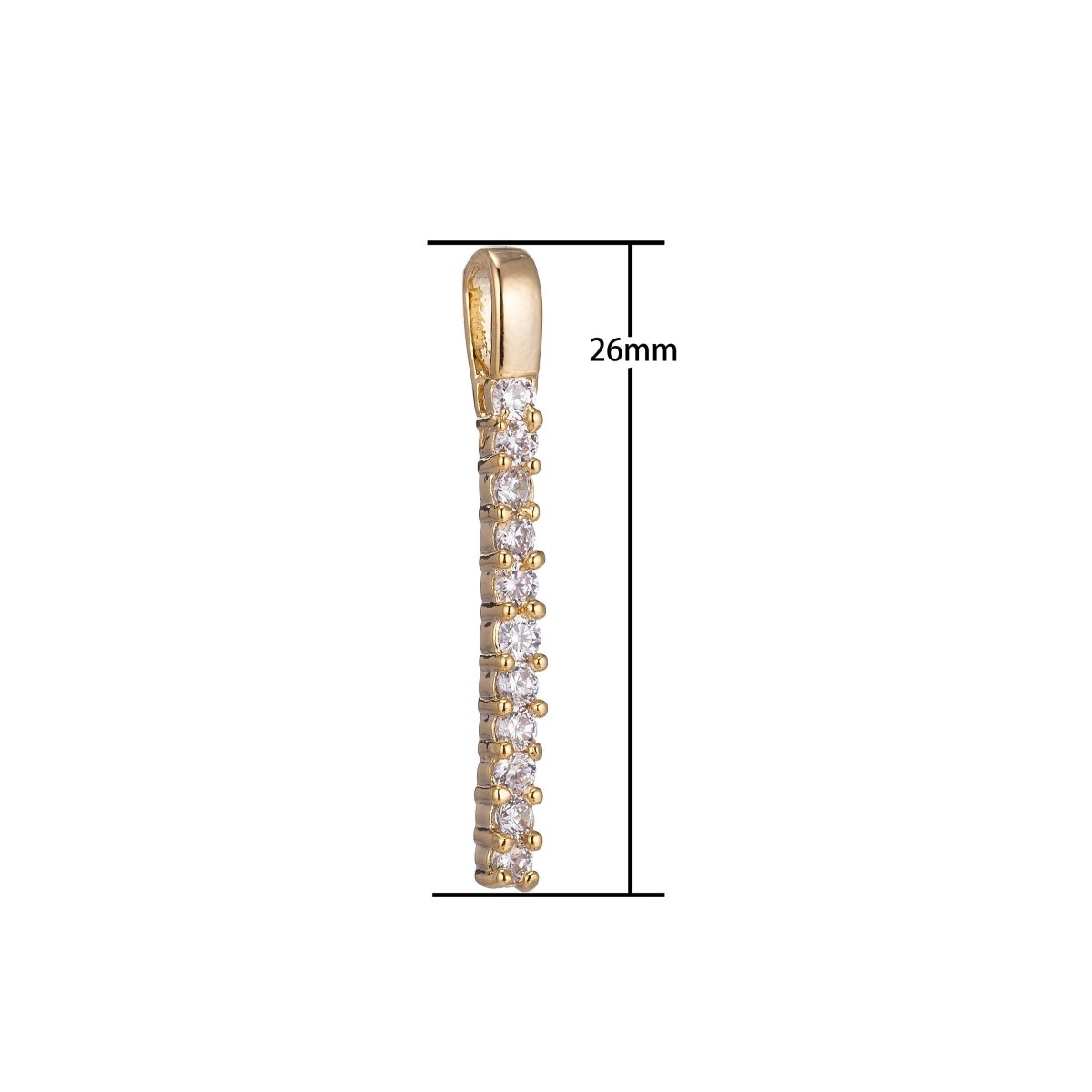 Micro Pave Needle charm, 18k Gold Fill Sewing needle Minder pendant for Dangle Necklace Pendant Jewelry Making SuppliesC-389 - DLUXCA