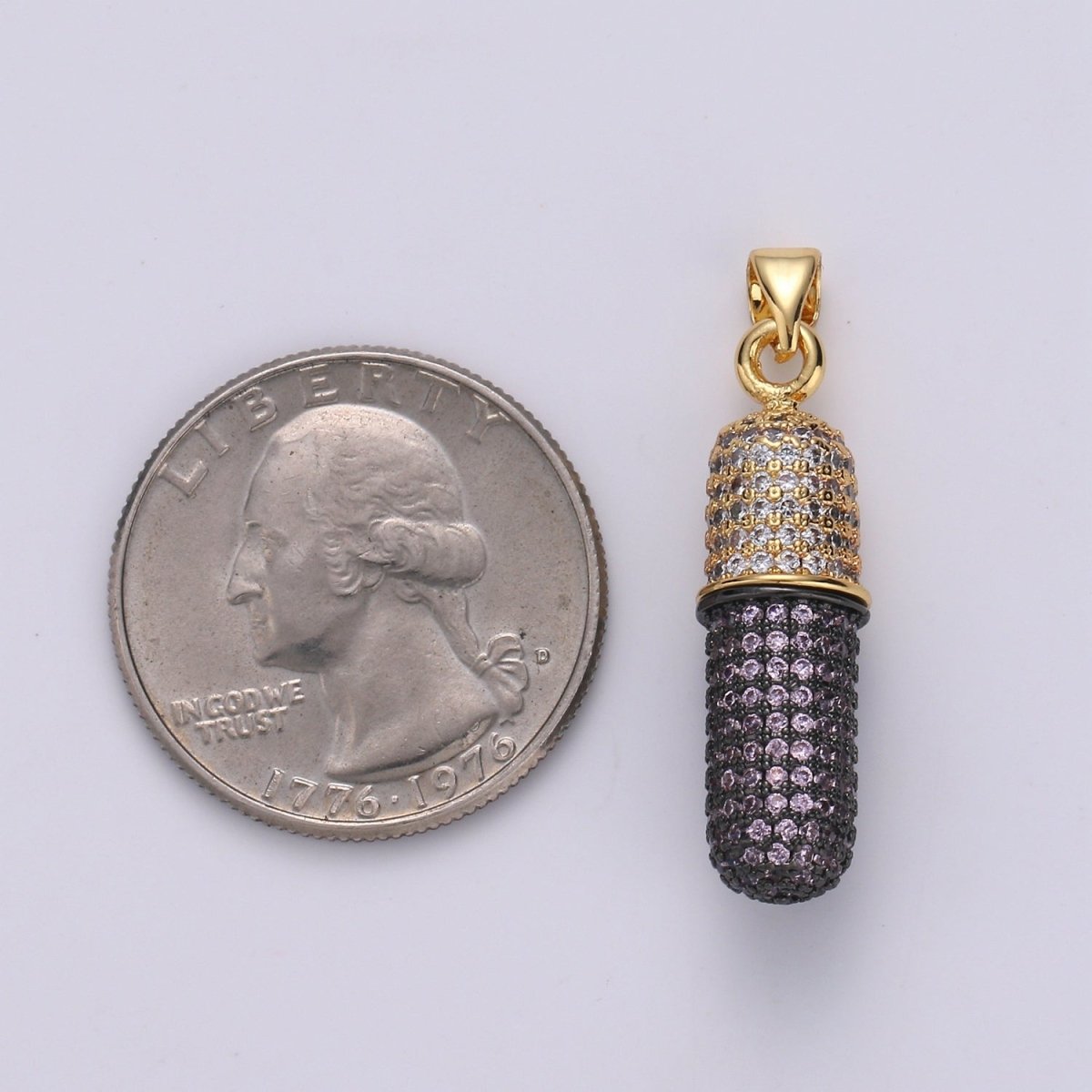 Micro Pave Pill Charms -Cubic Pill Charms -Fancy Charm -Chill Pill Charm Teal Pill Charm -Statement Kawaii Charm for Necklace Pendant I-694 I-695 - DLUXCA