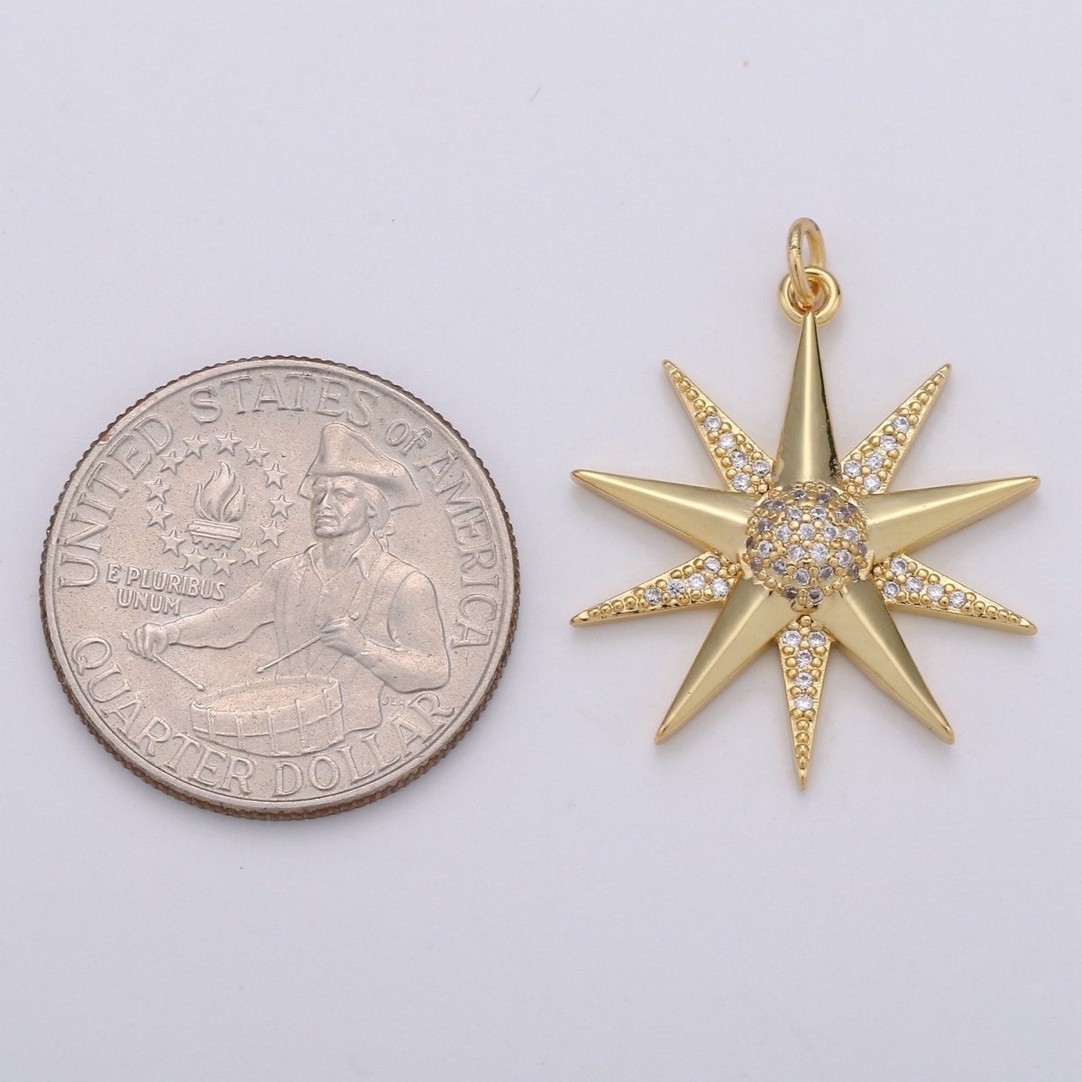 Micro Pave Star Charms, Cubic Zirconia Charms, CZ Charms, Gold Star Charm, Necklace Pendant Bracelet Charms Silver Star Celestial Jewelry D-475 D-587 - DLUXCA