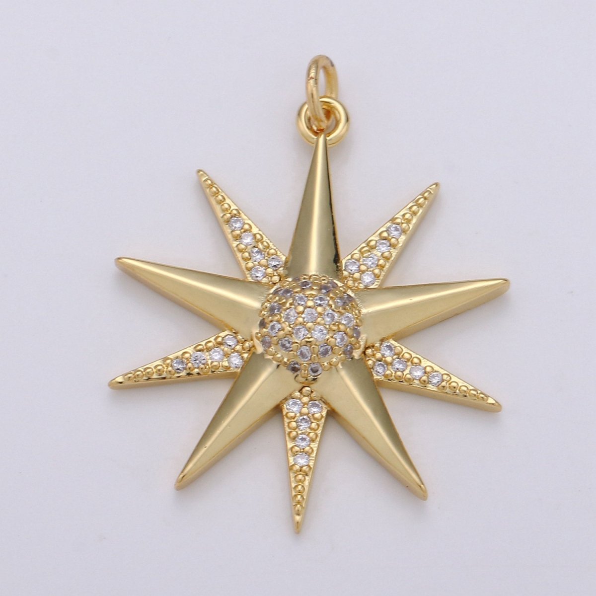 Micro Pave Star Charms, Cubic Zirconia Charms, CZ Charms, Gold Star Charm, Necklace Pendant Bracelet Charms Silver Star Celestial Jewelry D-475 D-587 - DLUXCA