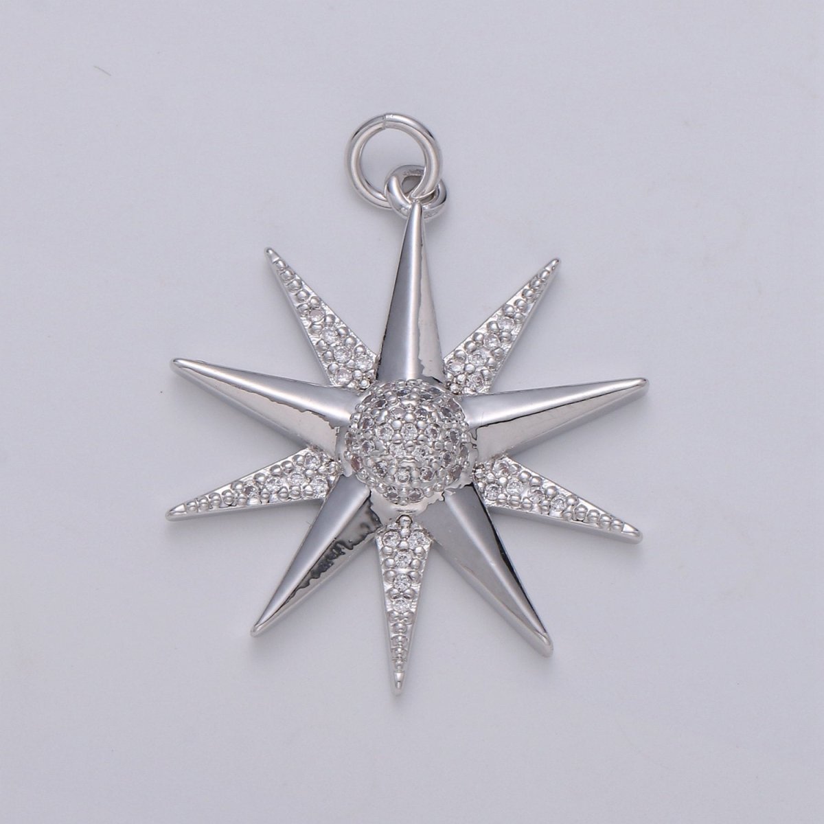 Micro Pave Star Charms, Cubic Zirconia Charms, CZ Charms, Gold Star Charm, Necklace Pendant Bracelet Charms Silver Star Celestial Jewelry D-475 D-587 - DLUXCA
