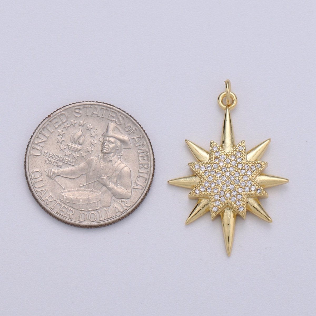 Micro Pave Star Charms, Cubic Zirconia Charms, Gold Star Charm, Necklace Pendant Bracelet Charms Star Celestial Jewelry D-694 - DLUXCA