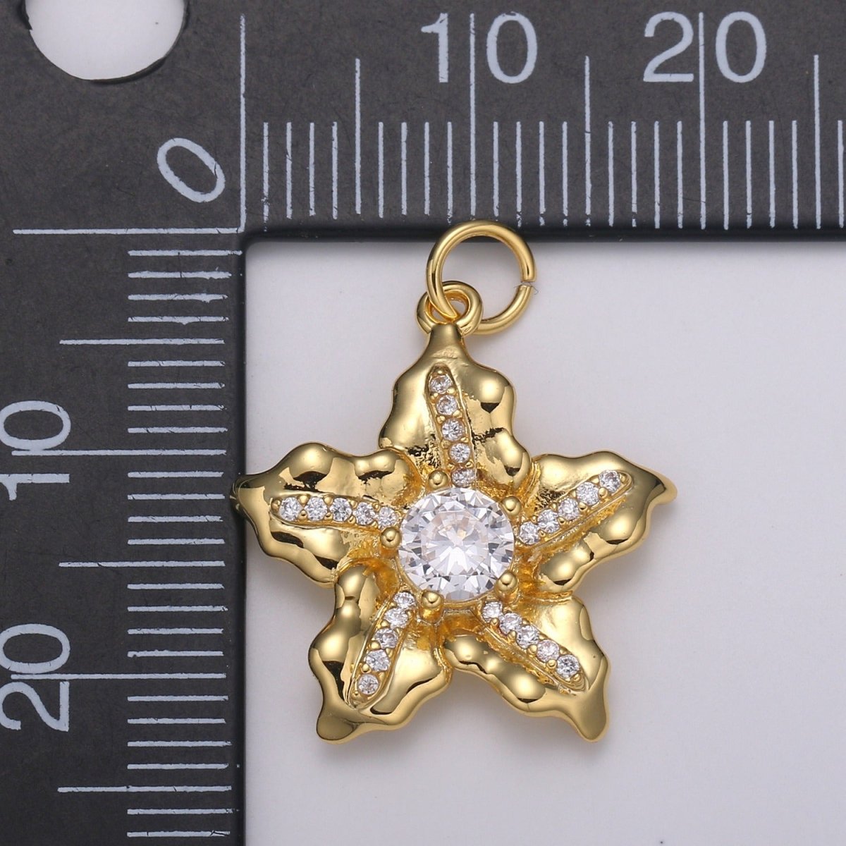 Micro Pave Star Charms, Solitaire Cubic Zirconia Charms, Gold Star Charm, Necklace Pendant Bracelet Charms Star Celestial Jewelry E-190 E-783 - DLUXCA