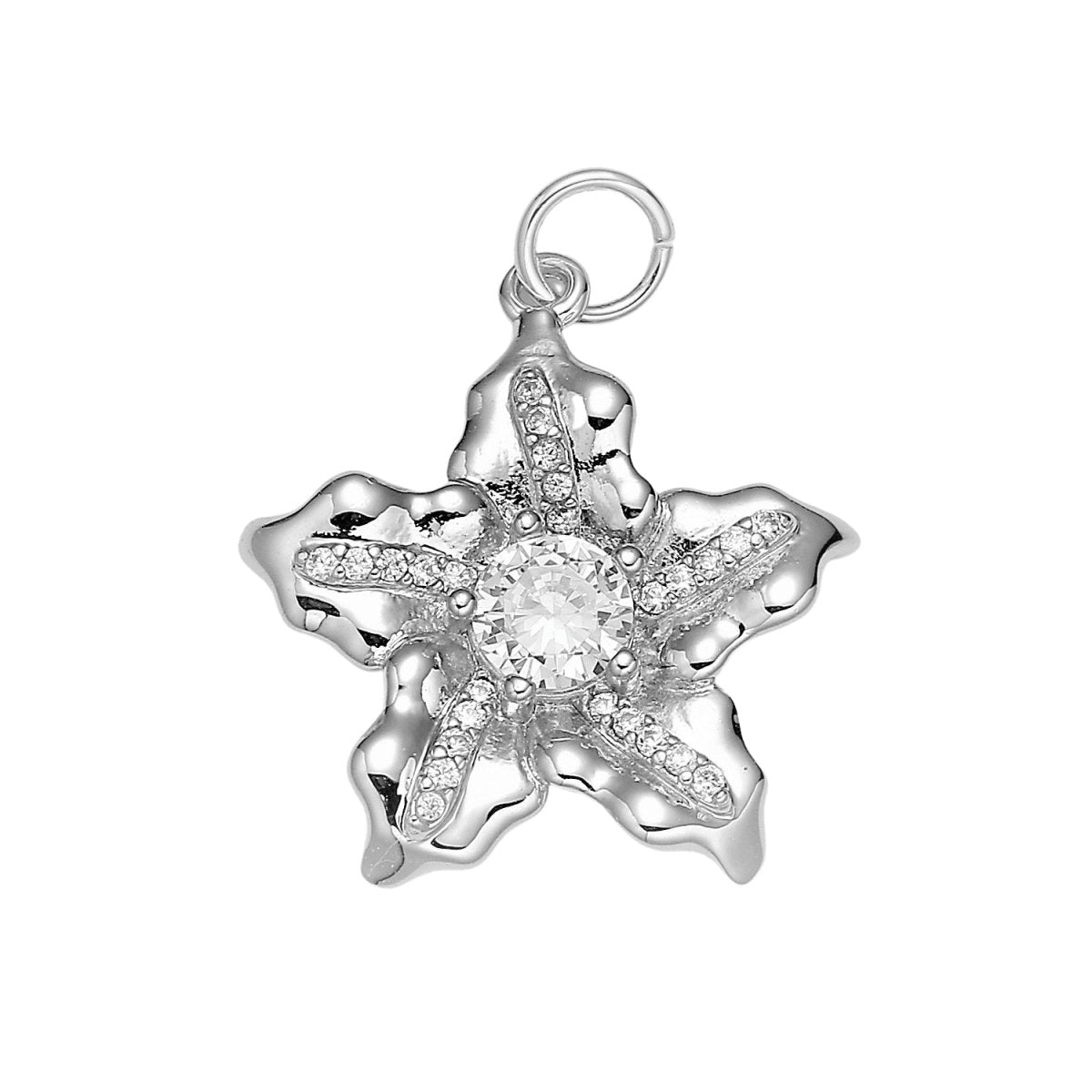 Micro Pave Star Charms, Solitaire Cubic Zirconia Charms, Gold Star Charm, Necklace Pendant Bracelet Charms Star Celestial Jewelry E-190 E-783 - DLUXCA