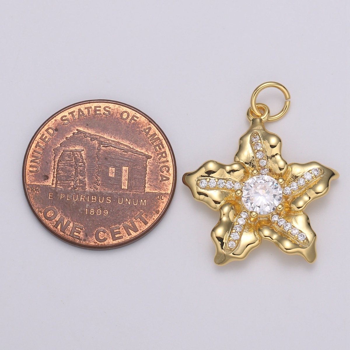 Micro Pave Star Charms, Solitaire Cubic Zirconia Charms, Gold Star Charm, Necklace Pendant Bracelet Charms Star Celestial Jewelry E-190 E-783 - DLUXCA