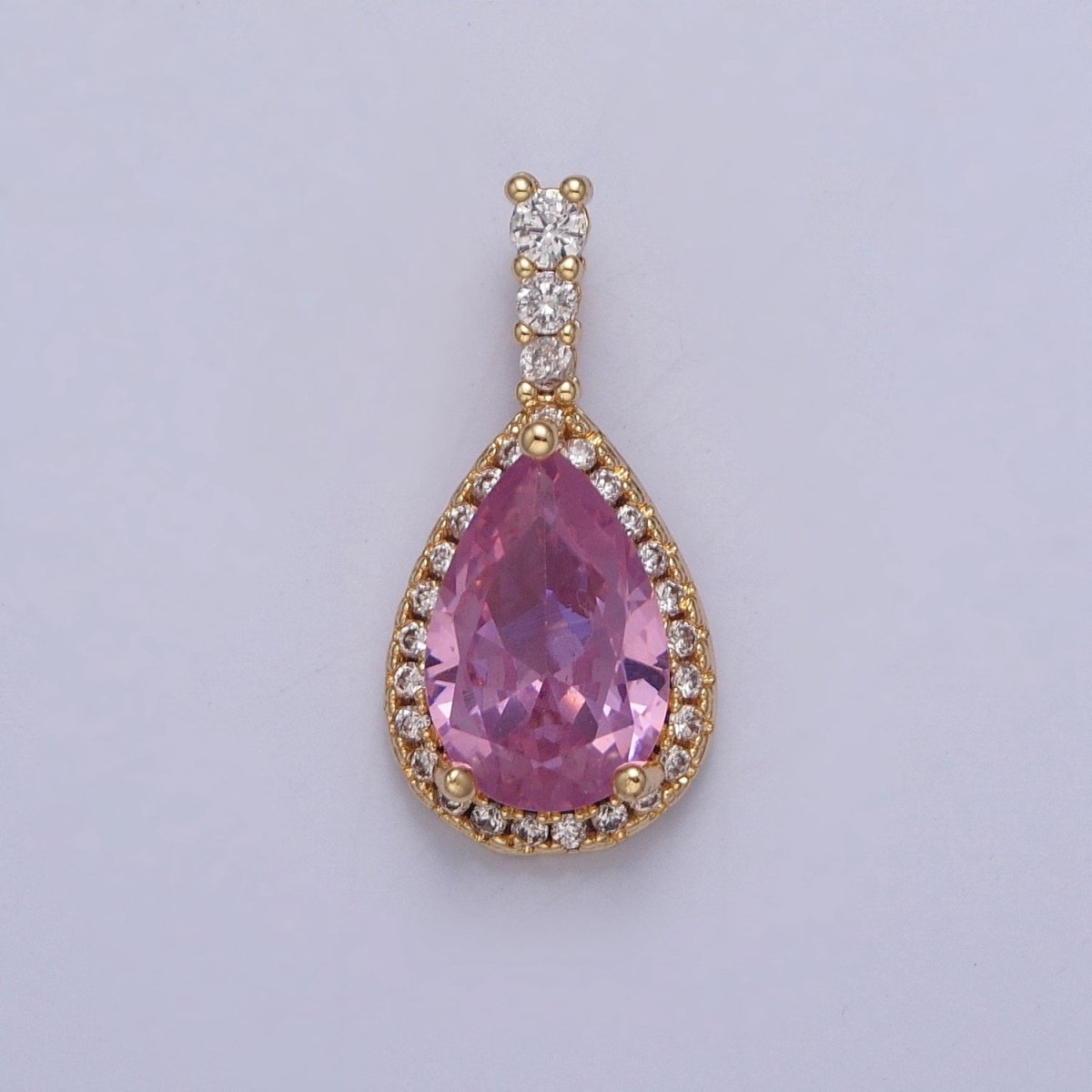 Micro Pave Teardrop Cubic Zirconia Pendant X-315 X-316 X-317 X-318 - DLUXCA