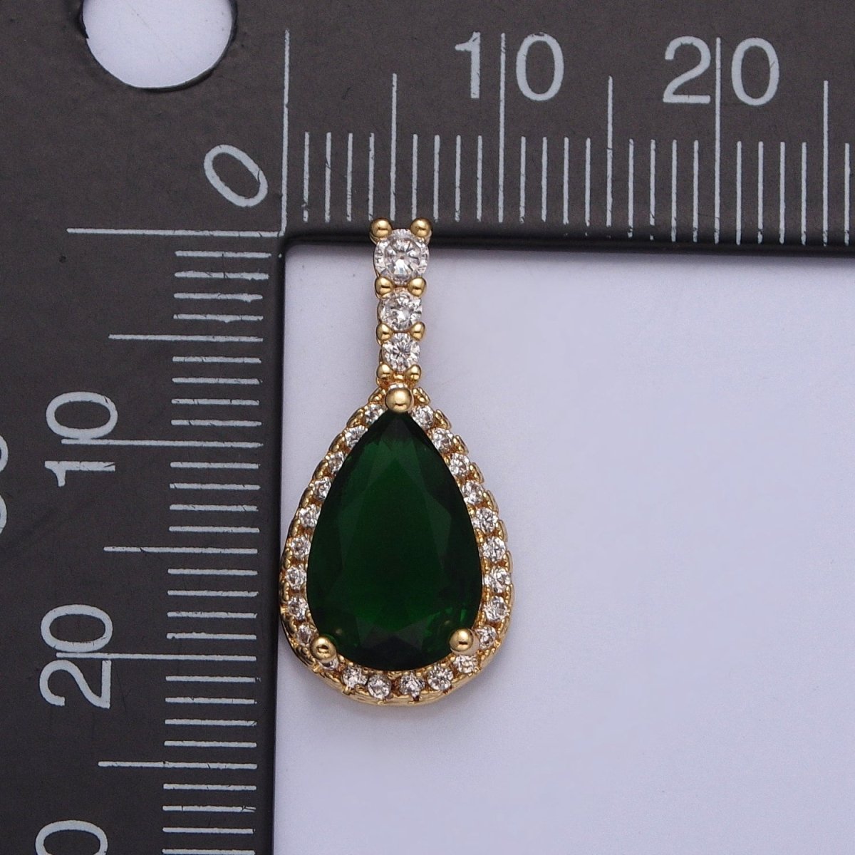 Micro Pave Teardrop Cubic Zirconia Pendant X-315 X-316 X-317 X-318 - DLUXCA